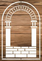 Antik Sütünlu Kapı - Stencil Boyama Şablonu - 2