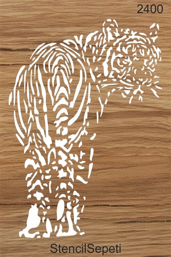 Kaplan Deseni - Stencil Boyama Şablonu - 3