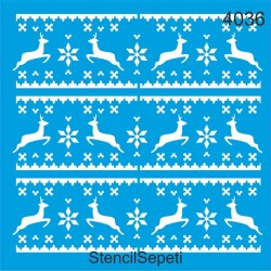 Kar ve Geyikler - StencilSepeti