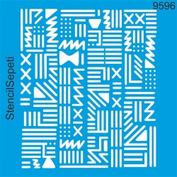 Karma Geometrik Desen - Stencil Boyama Şablonu - StencilSepeti