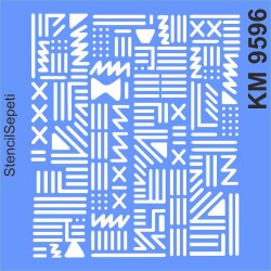 Karma Geometrik Desen - Stencil Boyama Şablonu - StencilSepeti