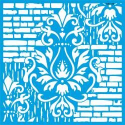 Karma Tuğla Deseni - Stencil Boyama Şablonu - 1
