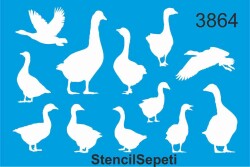 Kazlar - Stencil Desen Şablonu - StencilSepeti