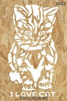 Kedi Deseni - Stencil Boyama Şablonu - 2
