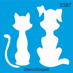 Kedi Ve Köpek - StencilSepeti