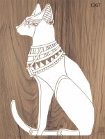 Kedili Mısır Duvar Deseni - 2