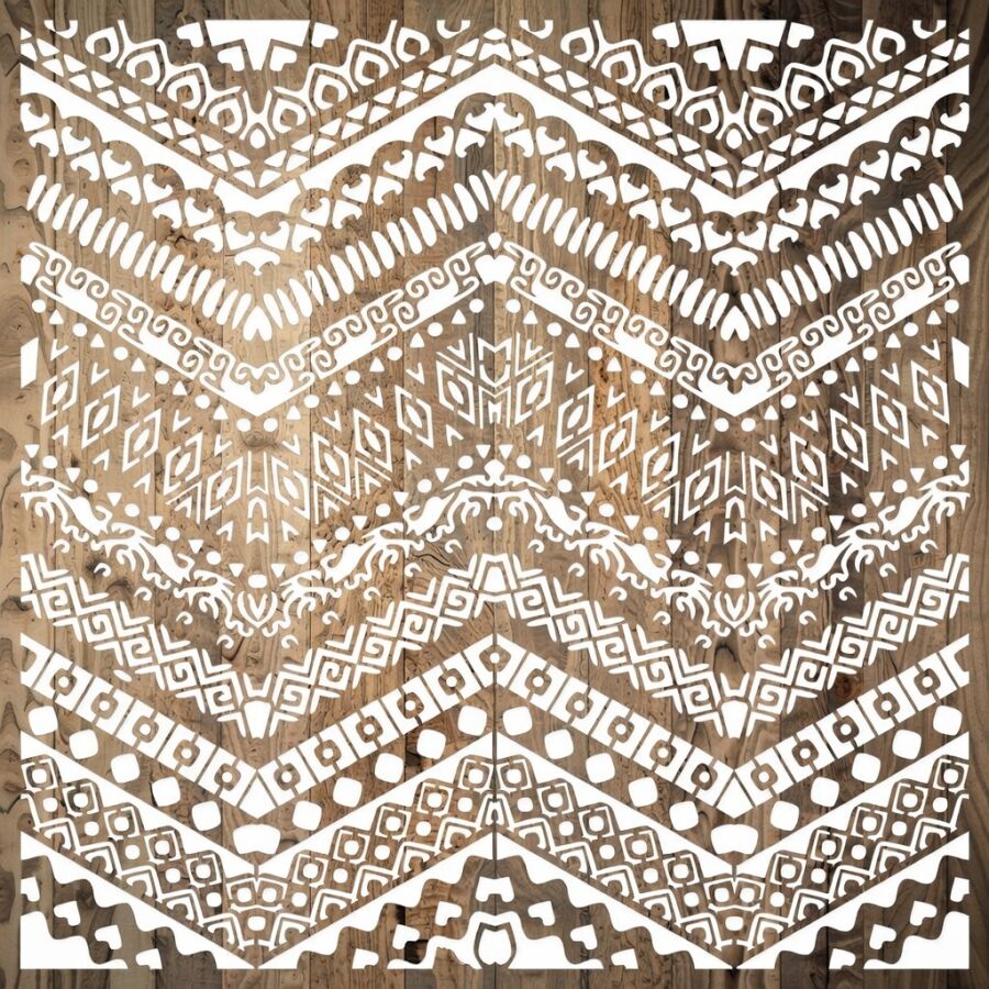 Kilim Deseni - Stencil Boyama Şablonu - 2