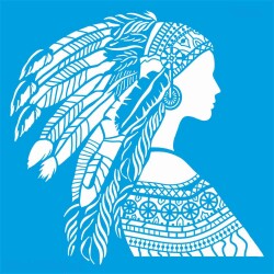 Kızılderili Kadın - StencilSepeti