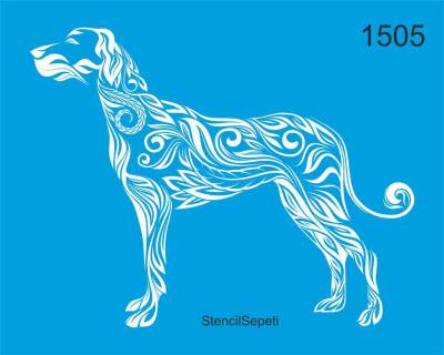 Köpekli Zen Deseni - Stencil Boyama Şablonu - 1