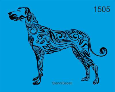 Köpekli Zen Deseni - Stencil Boyama Şablonu - 2