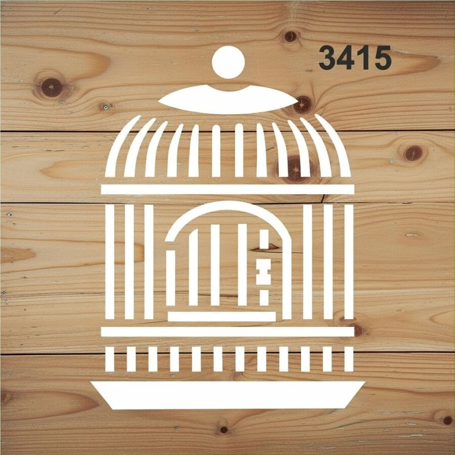 Kuş Kafesi - Stencil Boyama Şablonu - 2