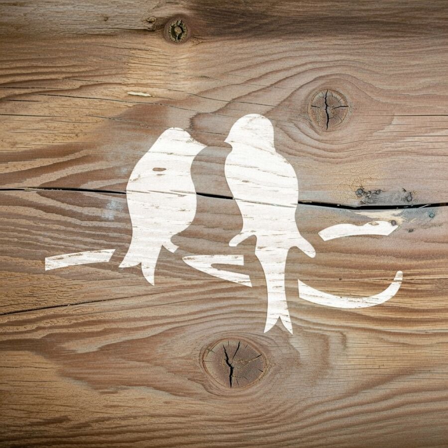 Kuşlar - Stencil Boyama Şablonu - 2