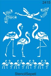 Leylekler Deseni - Stencil Boyama Şablonu - StencilSepeti