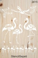 Leylekler Deseni - Stencil Boyama Şablonu - 2
