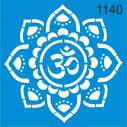 Lotus Çiçeği ve Om Sembolü - StencilSepeti