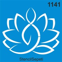 Lotus Çiçeği ve Yoga - StencilSepeti