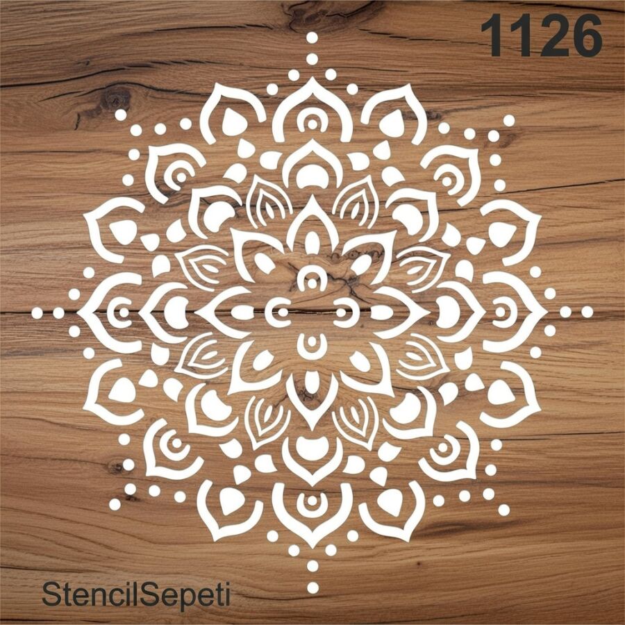 Mandala Desen - Stencil Boyama Şablonu - 2