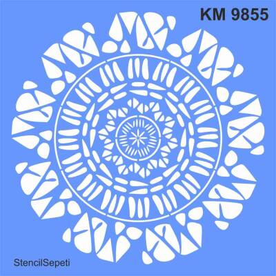 Mandala Desen - Stencil Boyama Şablonu - 1