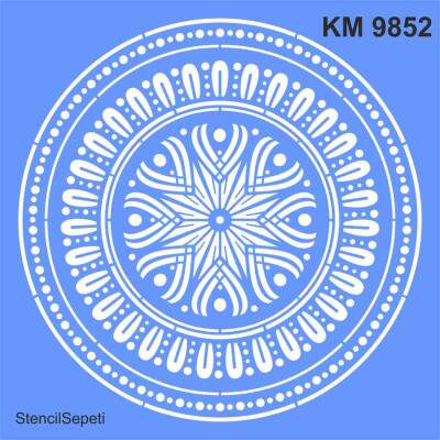 Mandala Desen - Stencil Boyama Şablonu - 1