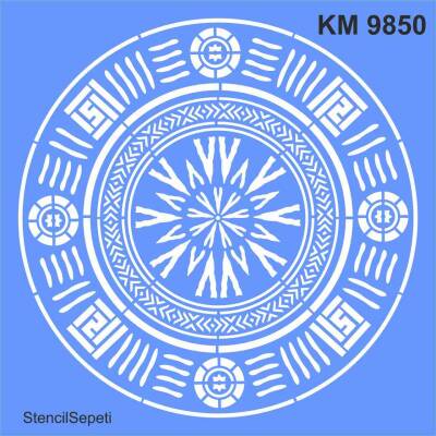 Mandala Desen - Stencil Boyama Şablonu - 1