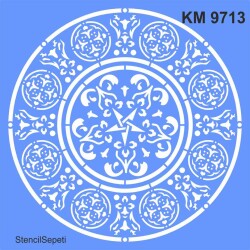 Mandala Desen - Stencil Boyama Şablonu - 1