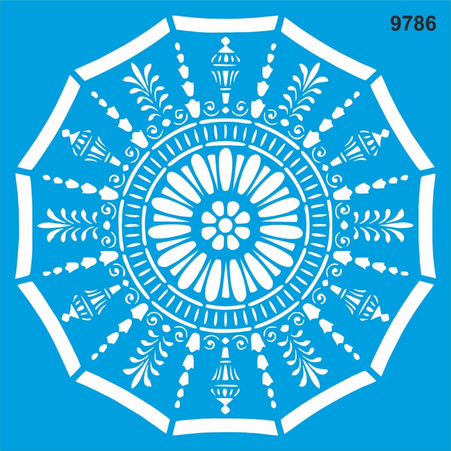 Mandala Desen - Stencil Boyama Şablonu - 1