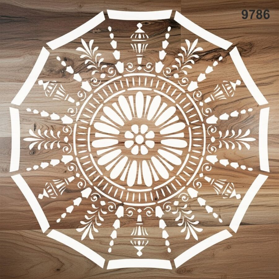 Mandala Desen - Stencil Boyama Şablonu - 2