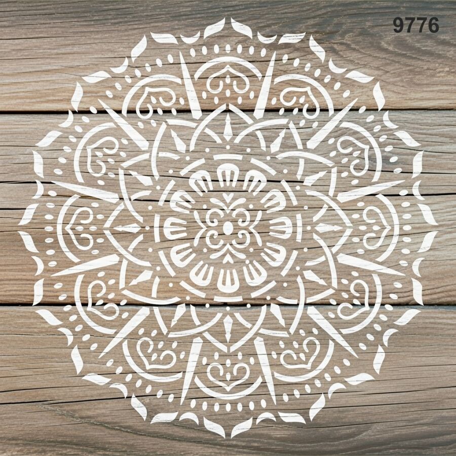 Mandala Deseni - Stencil Boyama Şablonu - 2