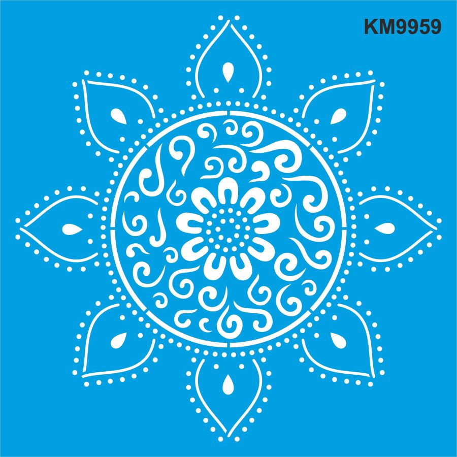 Mandala Deseni - Stencil Boyama Şablonu - 1