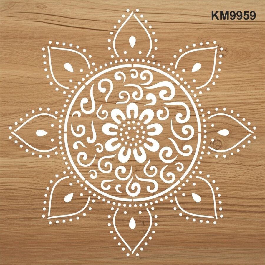 Mandala Deseni - Stencil Boyama Şablonu - 2