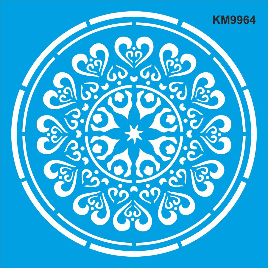Mandala Deseni - Stencil Boyama Şablonu - 1