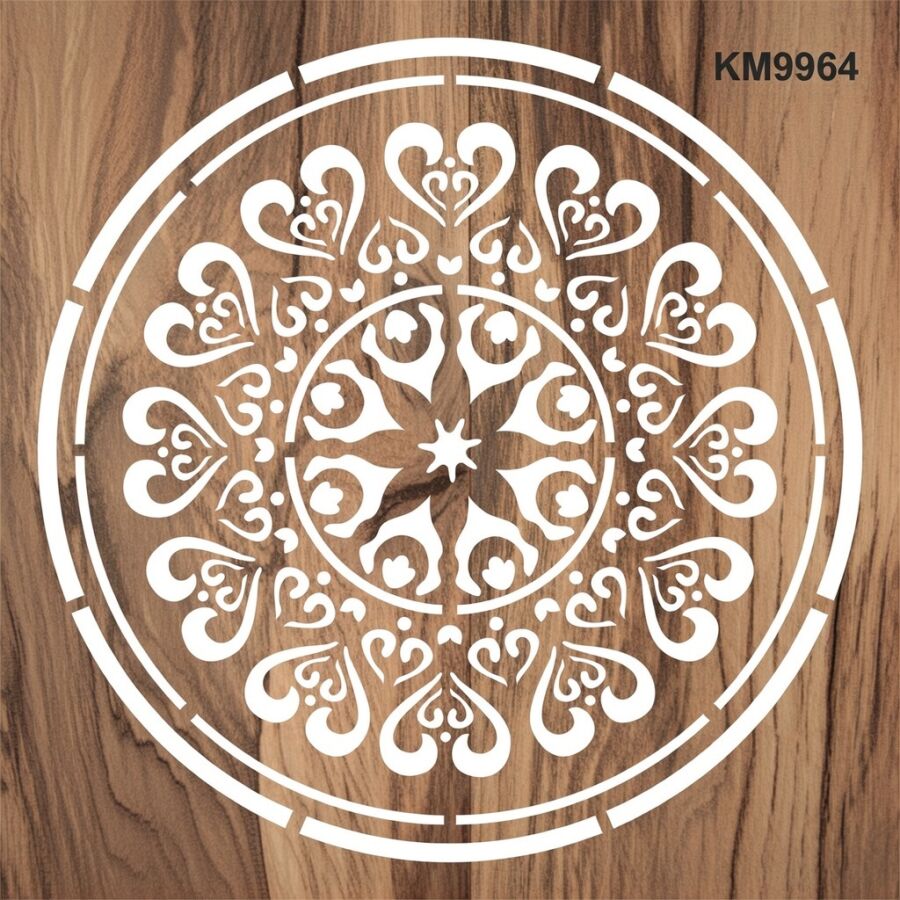 Mandala Deseni - Stencil Boyama Şablonu - 2
