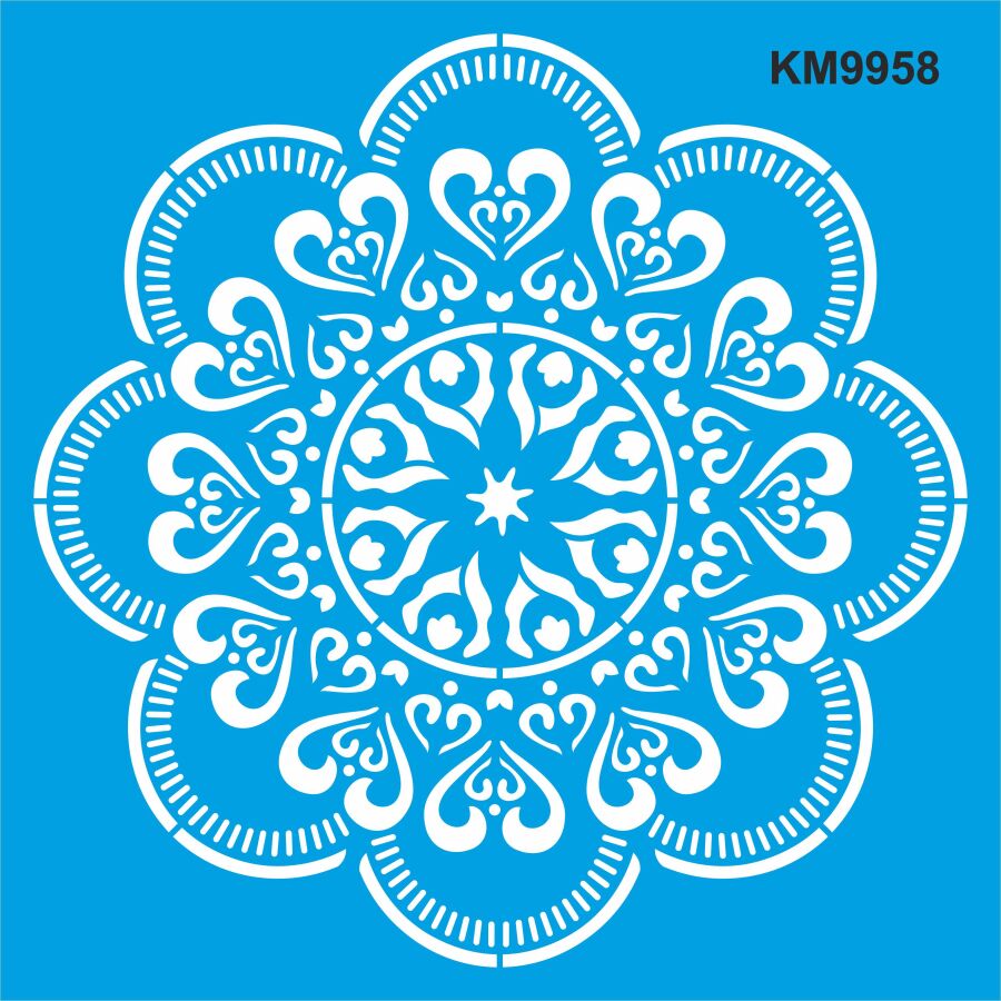 Mandala Deseni - Stencil Boyama Şablonu - 1
