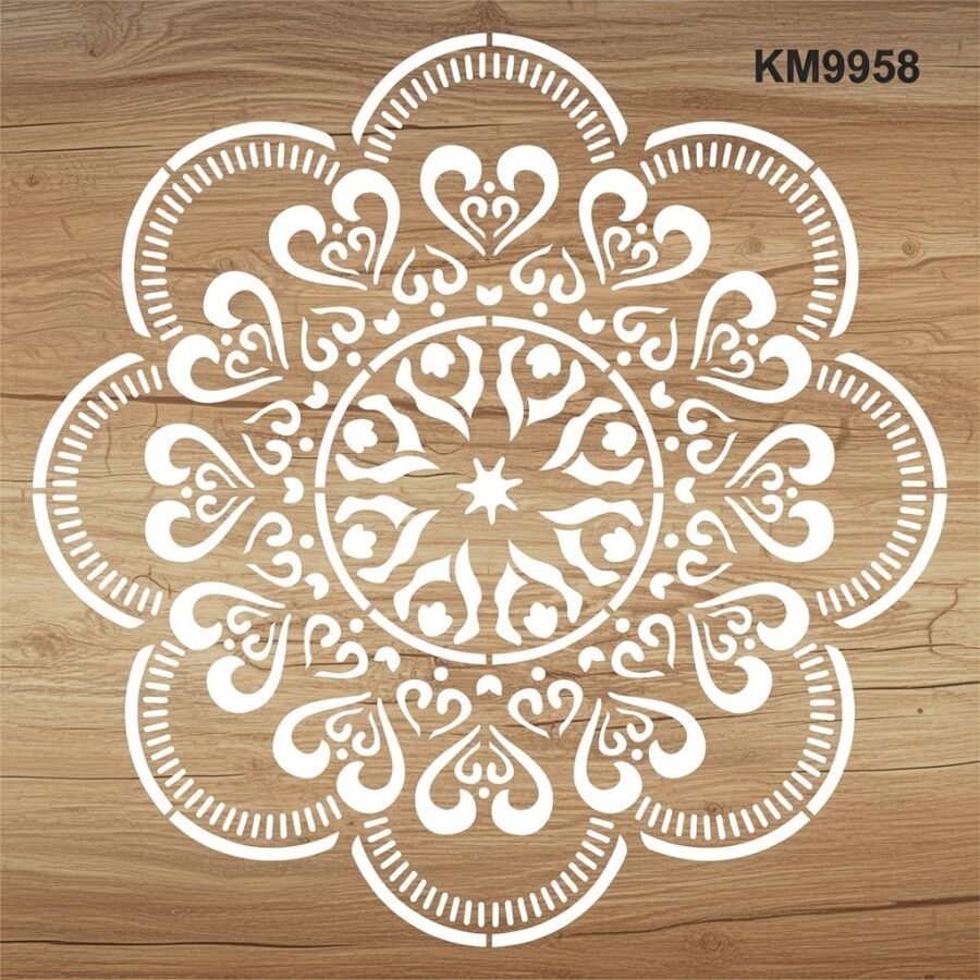 Mandala Deseni - Stencil Boyama Şablonu - 2