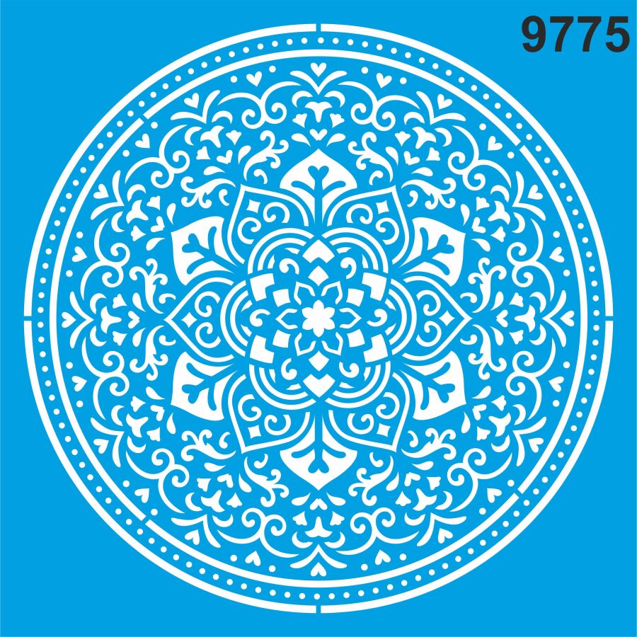 Mandala Deseni - Stencil Boyama Şablonu - 1