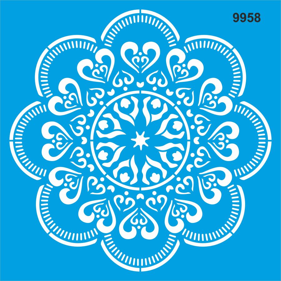Mandala Duvar Deseni - Stencil Şablonu - 1