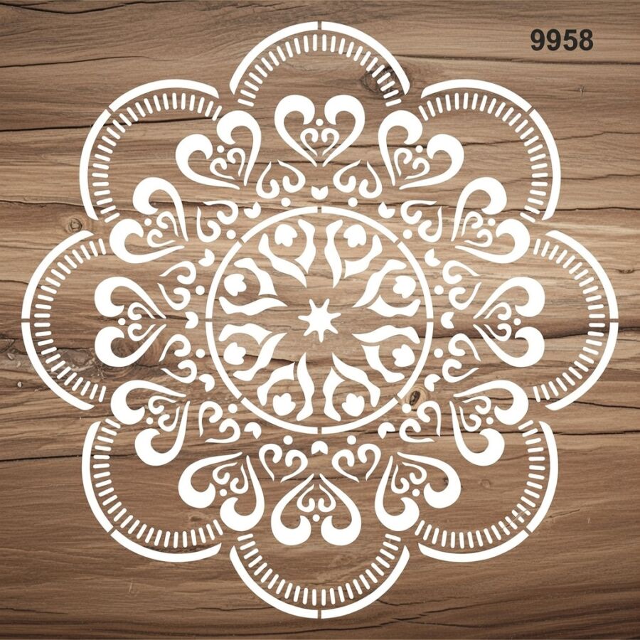 Mandala Duvar Deseni - Stencil Şablonu - 2