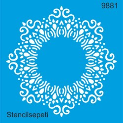 Mandala Duvar Deseni - Stencil Desen Şablonu - StencilSepeti
