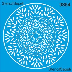 Mandala Duvar Deseni - Stencil Desen Şablonu - StencilSepeti