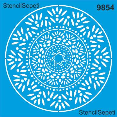 Mandala Duvar Deseni - Stencil Desen Şablonu - 1