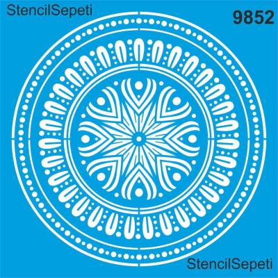 Mandala Duvar Deseni - Stencil Desen Şablonu - 1