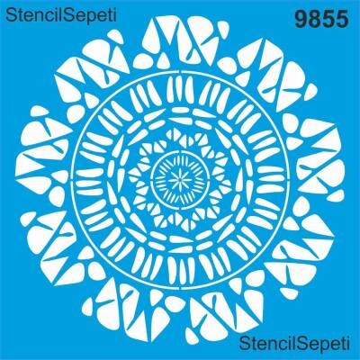 Mandala Duvar Deseni - Stencil Desen Şablonu - 1
