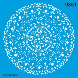 Mandala Duvar Deseni - Stencil Desen Şablonu - StencilSepeti