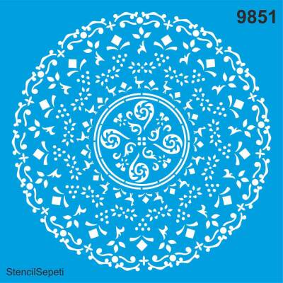 Mandala Duvar Deseni - Stencil Desen Şablonu - 1