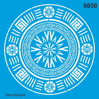 Mandala Duvar Deseni - Stencil Desen Şablonu - 1