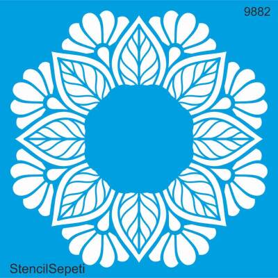 Mandala Duvar Deseni - Stencil Desen Şablonu - 1