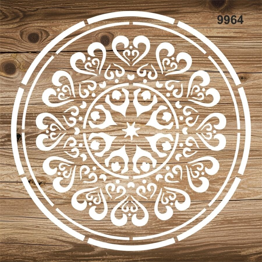 Mandala Duvar Deseni - Stencil Şablonu - 2