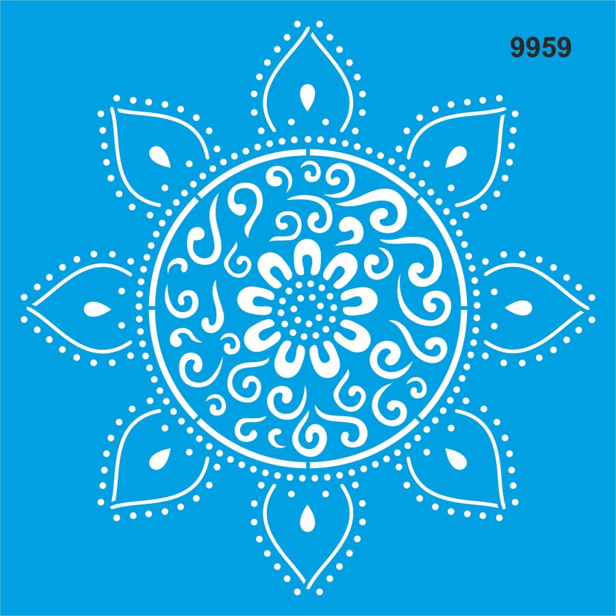 Mandala Duvar Deseni - Stencil Şablonu - 1