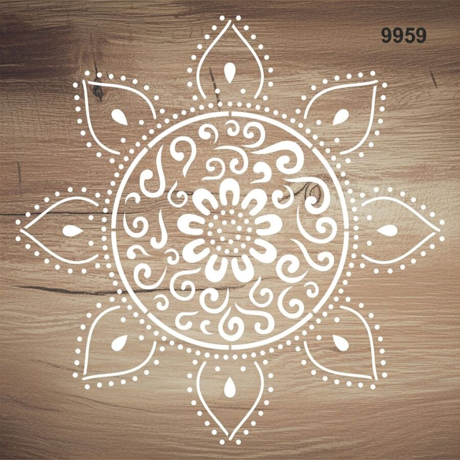 Mandala Duvar Deseni - Stencil Şablonu - 2