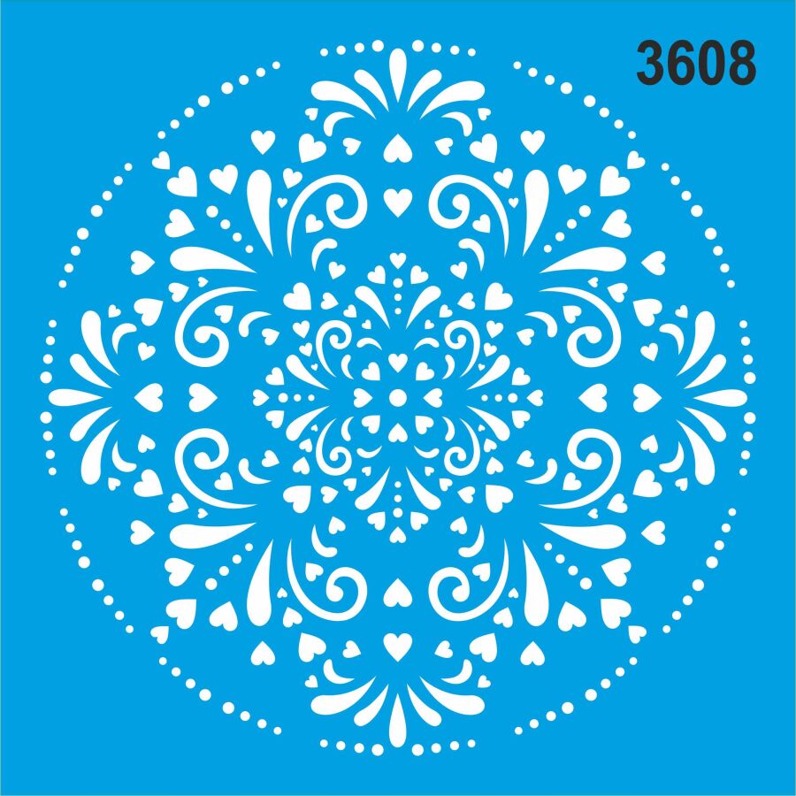 Mandala - Stencil Boyama Şablonu - 1